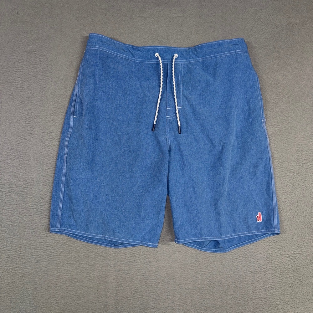 Johnnie-O Swim Trunks Mens XL Blue Casual Heathered Board Shorts Drawstring